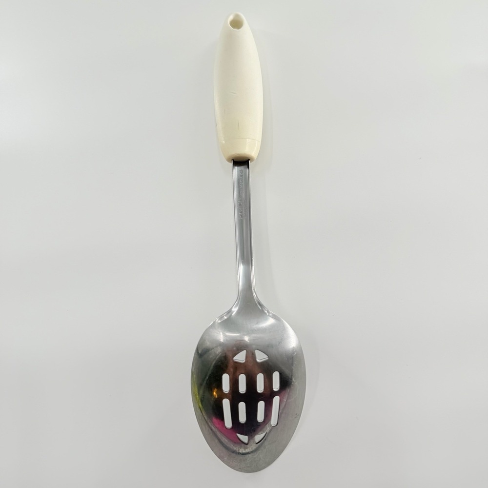 Vintage Pyrex Stainless Steel Slotted Spoon Handle 80s 90s Vtg Kitchen Tool - Picture 2 of 11